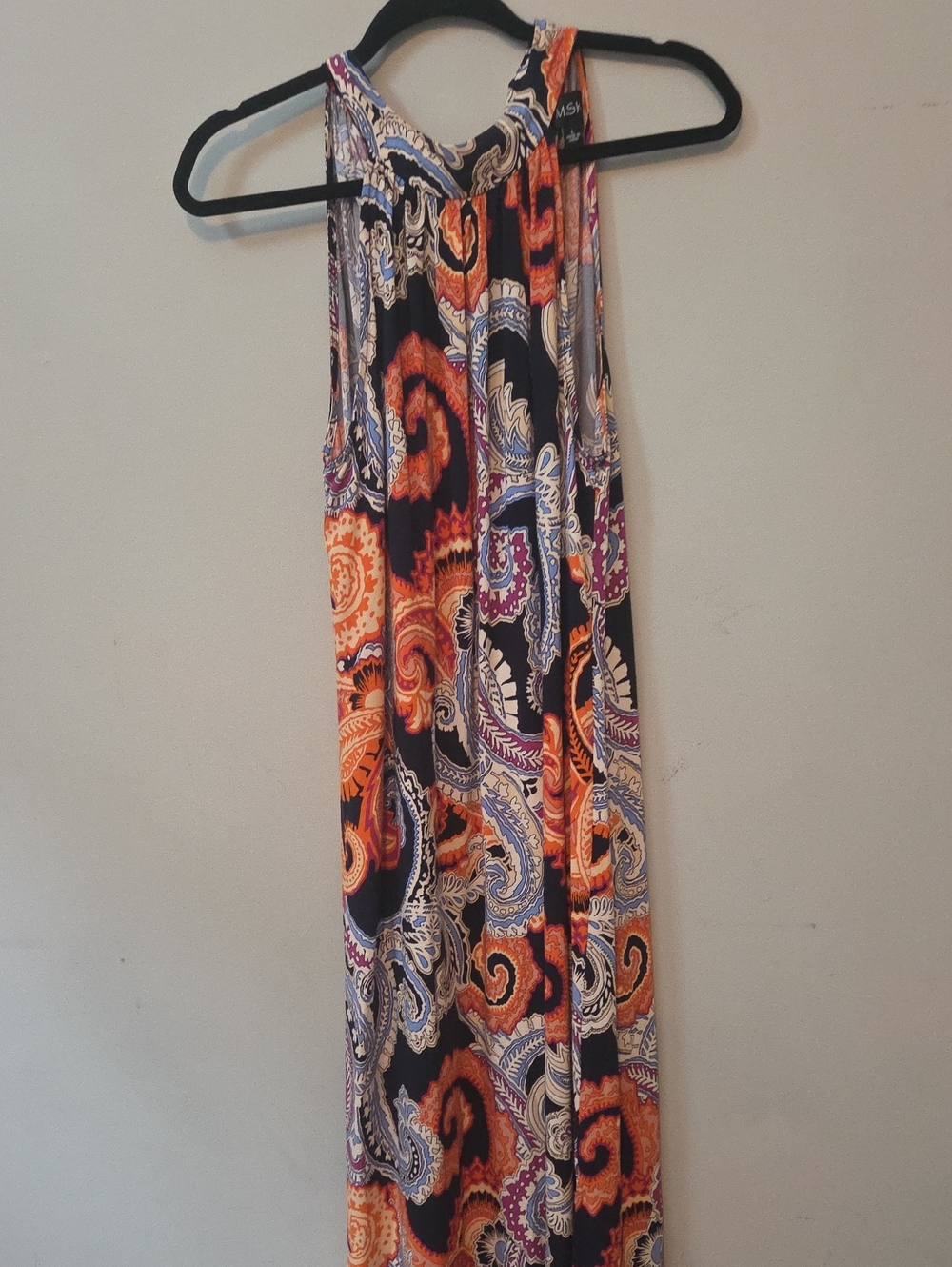MSK Orange and Purple Paisley Maxi Skirt